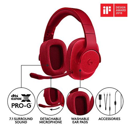 Logitech G433 Headphones Red Detail