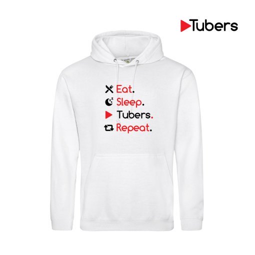 Eat Sleep Tubers Repeat Hoodie (White)
