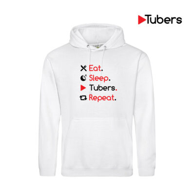 Eat Sleep Tubers Repeat Hoodie (White)