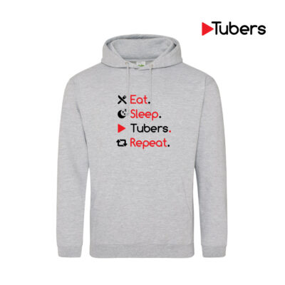 Eat Sleep Tubers Repeat Hoodie (Grey)